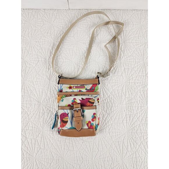 Lily Bloom Colorful Birds Crossbody Bag Purse Multiple Pockets - Picture 1 of 7
